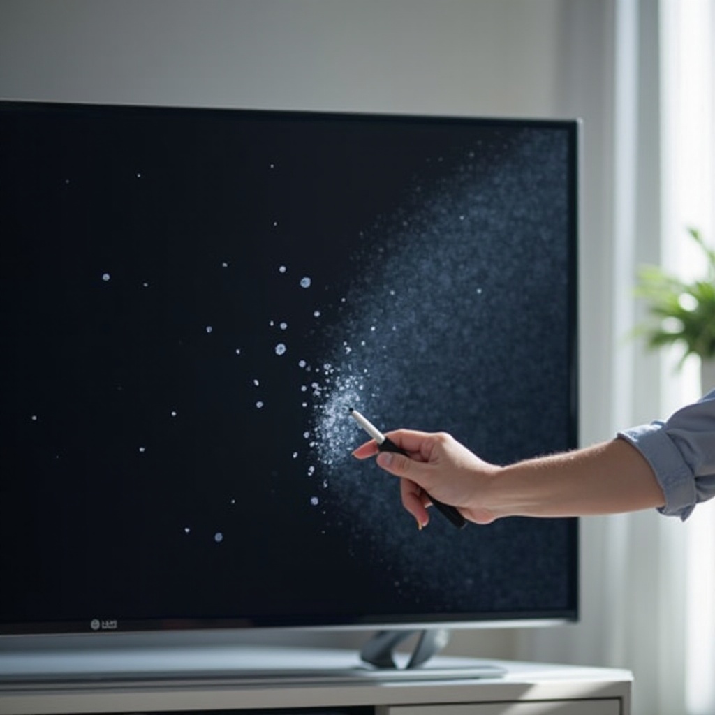 puting tuldok sa screen ng TV na LG