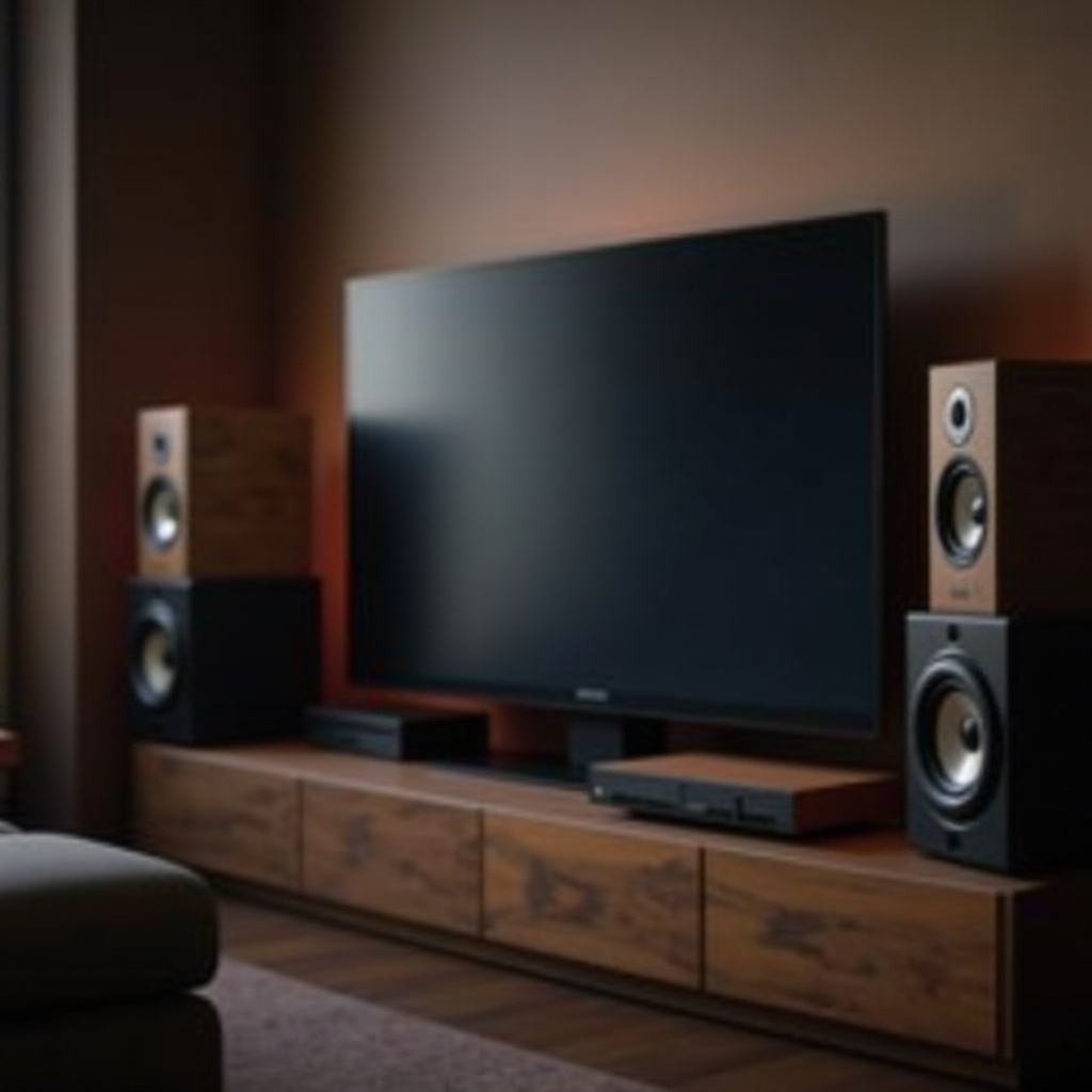 surround system na may wireless na likurang mga speaker