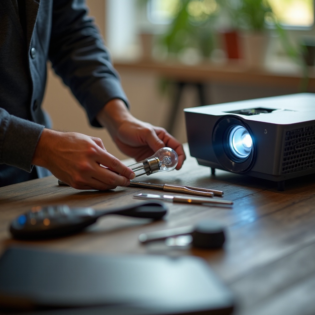kung paano palitan ang bombilya sa projector