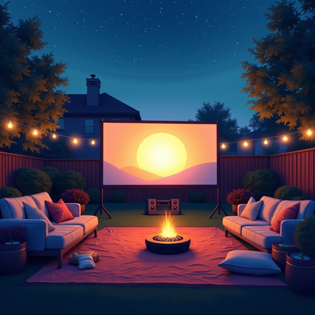 膨張式映画スクリーンとプロジェクターとスピーカー